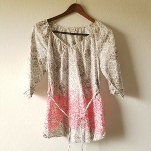 3/4 Sleeve Merona Peasant Top w/ Waist Tie